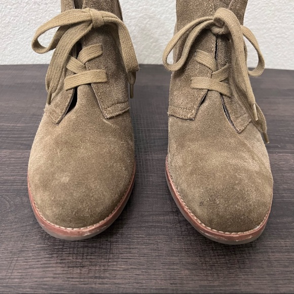 Caslon Gia lace up bootie brown suede stacked heel size 40 - Picture 6 of 11